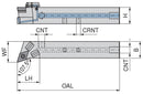 Ceratizit SDHCR 2020 K11 DC CoreLine - 107.5° - Tool Holder With Screw Clamping 7077202000 (0722564)