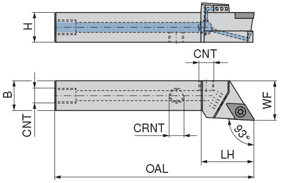 Ceratizit SDJCL 1010 E07 DC MaxiLock-S - 93° - Tool Holder With Screw Clamping 7077301001 (0722157)