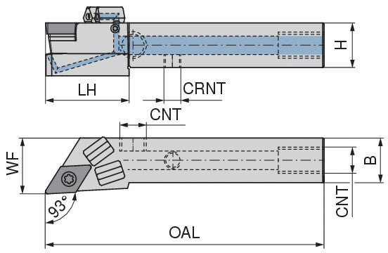 Ceratizit SDJCR 2525 M11 DC CoreLine - 93° - Tool Holder With Screw Clamping 7077302500 (0722570)