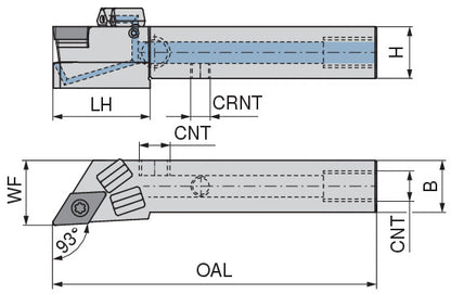 Ceratizit SDJCR 2525 M11 DC CoreLine - 93° - Tool Holder With Screw Clamping 7077302500 (0722570)