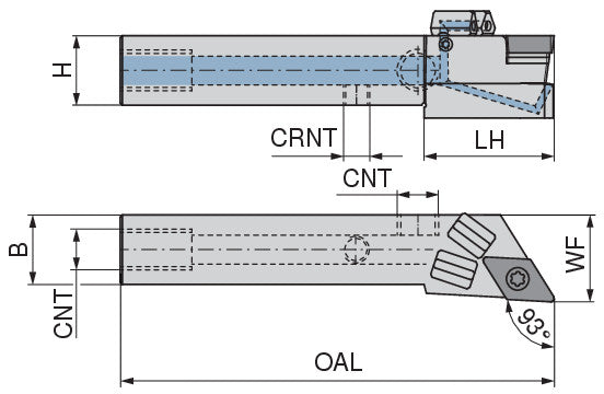 Ceratizit SDJCL 2020 K11 DC CoreLine - 93° - Tool Holder With Screw Clamping 7077302001 (0722160)