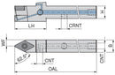 Ceratizit SDNCN 1212 M11 DC CoreLine - 62.5° - Tool Holder With Screw Clamping 7077421200 (0722566)