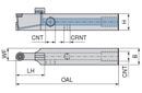 Ceratizit SRDCN 1616 H08 DC CoreLine - 0° - Tool Holder With Screw Clamping 7077511600 (0722577)