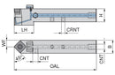 Ceratizit SSDCN 2020 K12 DC CoreLine - 45° - Tool Holder With Screw Clamping 7077612000 (0722168)