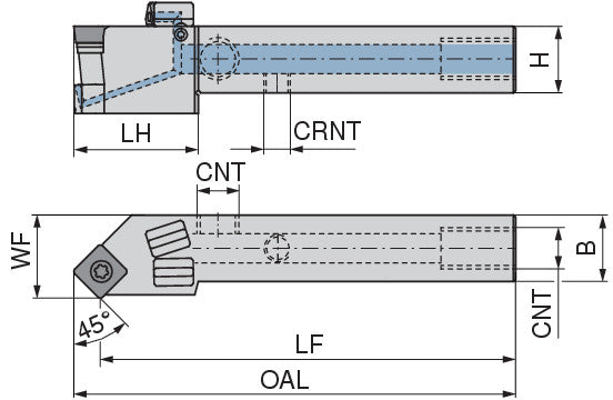 Ceratizit SSSCR 1616 H09 DC CoreLine - 45° - Tool Holder With Screw Clamping 7077701600 (0722593)