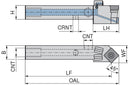 Ceratizit SSSCL 2525 M12 DC MaxiLock-S - 45° - Tool Holder With Screw Clamping 7077702501 (0722590)
