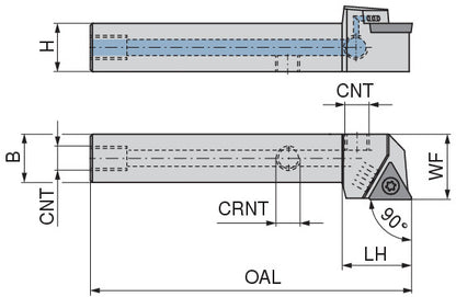 Ceratizit STGCL 1212 F11 DC CoreLine - 90° - Tool Holder With Screw Clamping 7077801201 (0722604)