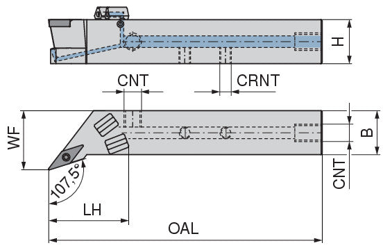 Ceratizit SVHCR 2020 K11 DC CoreLine - 107.5° - Tool Holder With Screw Clamping 7077902000 (0722612)