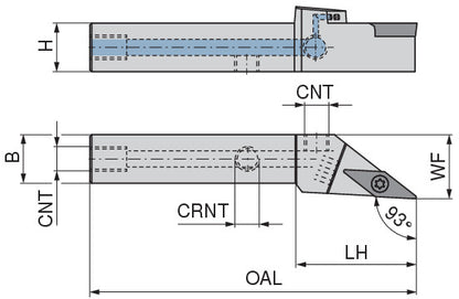 Ceratizit SVJCL 1212 F11 DC CoreLine - 93° - Tool Holder With Screw Clamping 7078001201 (0722633)