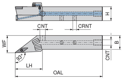 Ceratizit SVJCR 2020 K11 DC CoreLine - 93° - Tool Holder With Screw Clamping 7078002000 (0722626)
