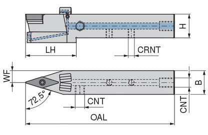 Ceratizit SVVCN 3225 P16 DC CoreLine - 72.5° - Tool Holder With Screw Clamping 7078103200 (0722616)