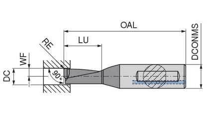 Ceratizit ECM 03L-2.25D CTPP435 EcoCut Drilling And Turning Tool For Small Diameters Mini 70805330 (0716677)