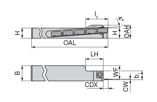 Ceratizit MC05L-1616K MaxiClick Toolholder Cutting Depth Mm 70873216 (0712430)