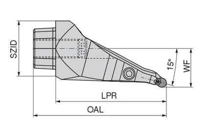Ceratizit OC50-X32-4S-L15H MaxiGroove 15° Reinforced Tool Head For Axial Clamping OvalFlex 7459601501 (0722078)