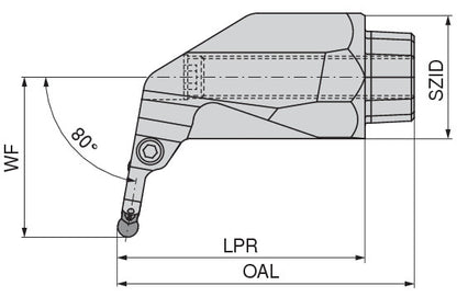 Ceratizit OC50-X32-4S-R80H MaxiGroove 80° Reinforced Tool Head For Axial Clamping OvalFlex 7459608000 (0722100)