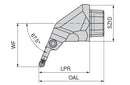 Ceratizit OC50R-X32-4S-R67.5E OvalFlex 67.5° Reinforced Tool Head For Radial Clamping 7459656700 (0721960)