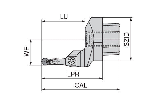 Ceratizit OC50-X32R00E OvalFlex 0° Tool Head For Axial Clamping 7459700000 (0712618)