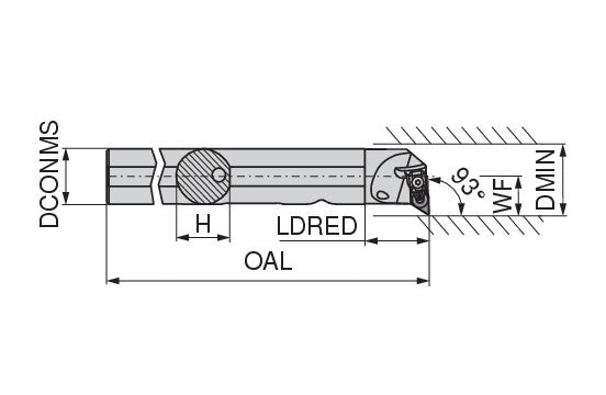 Ceratizit A40T DDUNL 15 MaxiLock-D - 93° - Boring Bar With Top Clamping 70569840 (0712547)