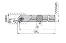 Ceratizit S32S MSSCR 12 MaxiLock-P - 45° - Boring Bar With Top Clamping 70624032 (0710288)