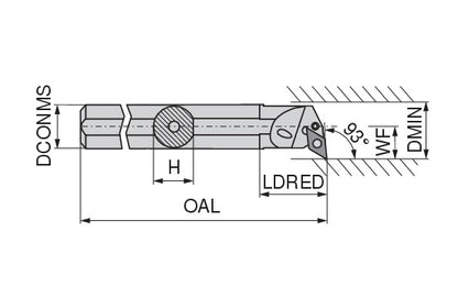 Ceratizit A20Q PDUNL 11 CoreLine - 93° - Boring Bar With Lever Clamping 7056912000 (0724973)