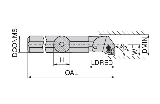 Ceratizit A20Q PTFNL 11 MaxiLock-N - 90° - Boring Bar With Lever Clamping 70565220 (0711135)