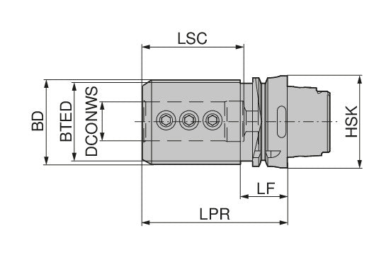 Ceratizit ISO12164-3.HSK-T63.BH.16.80 Boring Bar Holder 74577516 (0713570)