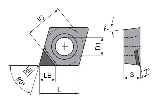 Ceratizit CCGT 120404FN_A2-CB2 CTDCD10 CoreLine PCD Turning indexable Insert 7130132600 (0661506)