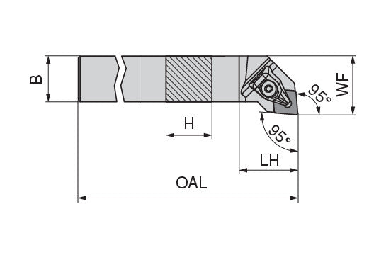 Ceratizit DCLNL 1616 H09 MaxiLock-D - 95° - Toolholder With Top Clamping 70509516 (0713601)
