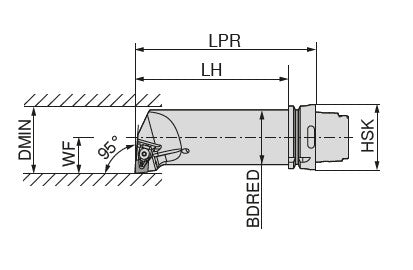 Ceratizit HSK-T63-50Q-DCLNL-12 MaxiLock-D 95° Boring Bar