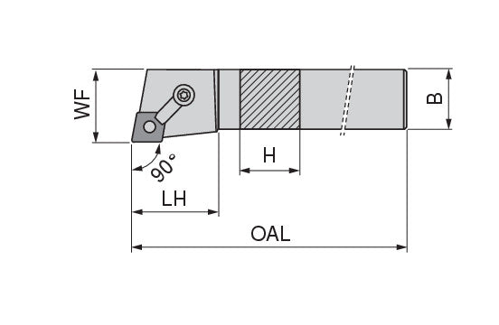 Ceratizit MCGNL 20-4D MaxiLock-M 90° Toolholder With Top Clamping 7851902044 (0711509)
