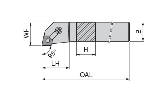 Ceratizit MCLNR 24-5D MaxiLock-M 95° Toolholder With Top Clamping 7852202445 (0711532)
