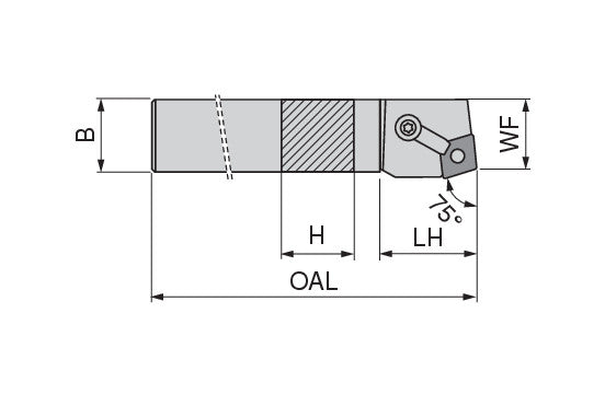 Ceratizit MCRNL 20-6D MaxiLock-M 75° Toolholder With Top Clamping 7852502046 (0711550)