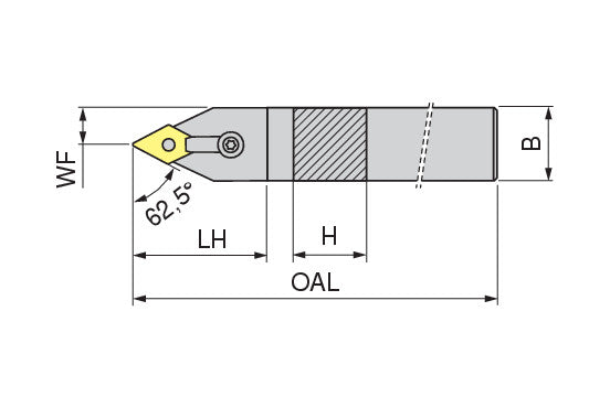 Ceratizit MDPNN 20-4D MaxiLock-M 62.5° Toolholder With Top Clamping 7857602044 (0711557)
