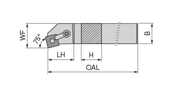 Ceratizit MSKNR 16-4D MaxiLock-M 75° Toolholder With Top Clamping 7853201644 (0711564)