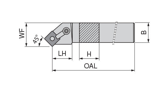 Ceratizit MSSNR 24-6E MaxiLock-M 45° Toolholder With Top Clamping 7853602456 (0711581)