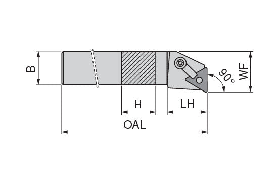 Ceratizit MTFNL 16-4D MaxiLock-M 90° Toolholder With Top Clamping 7854101644 (0711598)