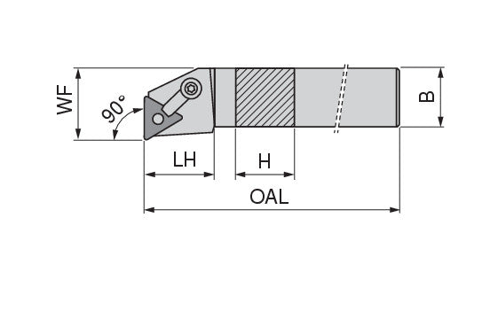 Ceratizit MTFNR 20-4D MaxiLock-M 90° Toolholder With Top Clamping 7854002044 (0711594)