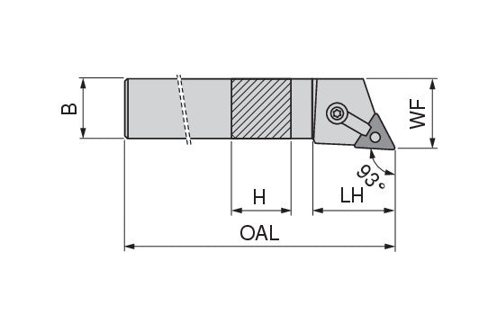 Ceratizit MTJNL 20-4D MaxiLock-M 93° Toolholder With Top Clamping 7854502044 (0711608)