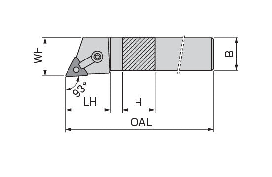 Ceratizit MTJNR 20-4D MaxiLock-M 93° Toolholder With Top Clamping 7854402044 (0711606)