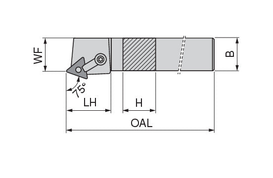 Ceratizit MTRNR 16-4D MaxiLock-M 75° Toolholder With Top Clamping 7854601644 (0711610)