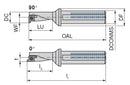 Ceratizit PMC 20R-2.25D EcoCut Drilling, Turning And Grooving Tool ProfileMaster 2,25xD 70820120 (0717052)
