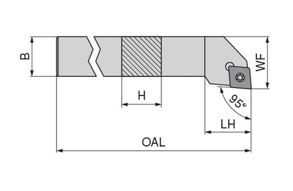 Ceratizit SCLCL 1616 H12 MaxiLock-S - 95° - Toolholder With Screw Clamping 70653116 (0710372)