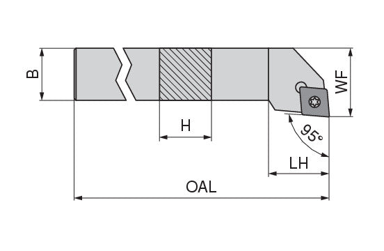 Ceratizit SCLCL 1010 E06 MaxiLock-S - 95° - Toolholder With Screw Clamping 70653010 (0710492)