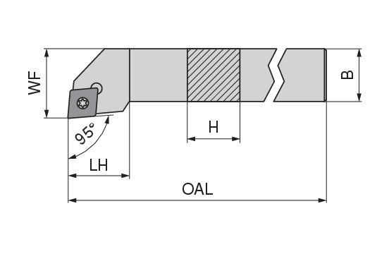 Ceratizit SCLCR 20-4D MaxiLock-S 95° Toolholder With Screw Clamping 7855202044 (0711623)