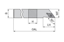 Ceratizit SDACL 0808 K07 MaxiLock-S - 90° - Toolholder With Screw Clamping 70789008 (0710600)