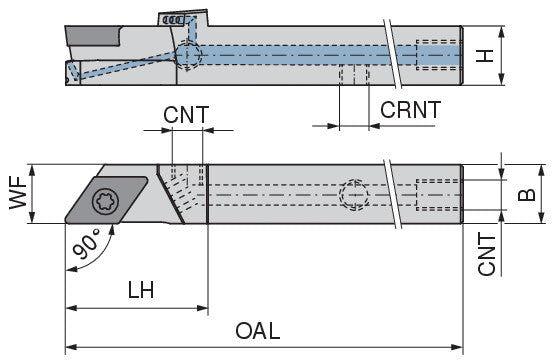 Ceratizit SDACR 0808 K07 DC CoreLine - 90° - Tool Holder With Screw Clamping 7077100800 (0722557)