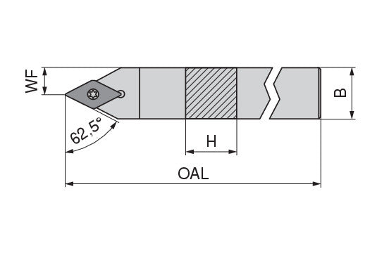 Ceratizit SDNCN 0808 K07 MaxiLock-S - 62.5° - Toolholder With Screw Clamping 70784008 (0710596)