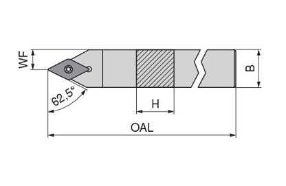 Ceratizit SDNCN 0808 K07 MaxiLock-S - 62.5° - Toolholder With Screw Clamping 70784008 (0710596)
