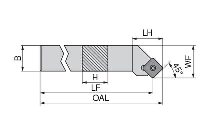 Ceratizit SSSCL 2020 K09 MaxiLock-S - 45° - Toolholder With Screw Clamping 70661020 (0710532)