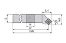 Ceratizit SSSCL 2525 M12 MaxiLock-S - 45° - Toolholder With Screw Clamping 70661125 (0710538)